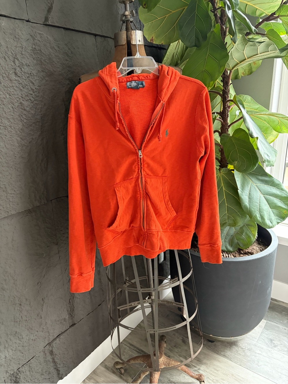 Ralph Lauren Orange Terry Crew Sweatshirt